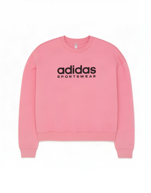 Felpa da donna con vestibilità regolare grafica Adidas UK 12/14 Rosa medio
