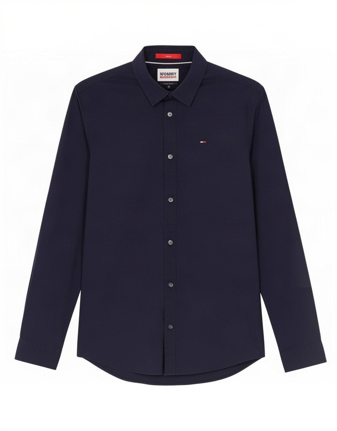 Camicia slim fit da uomo Tommy Hilfiger piccola in cotone blu navy