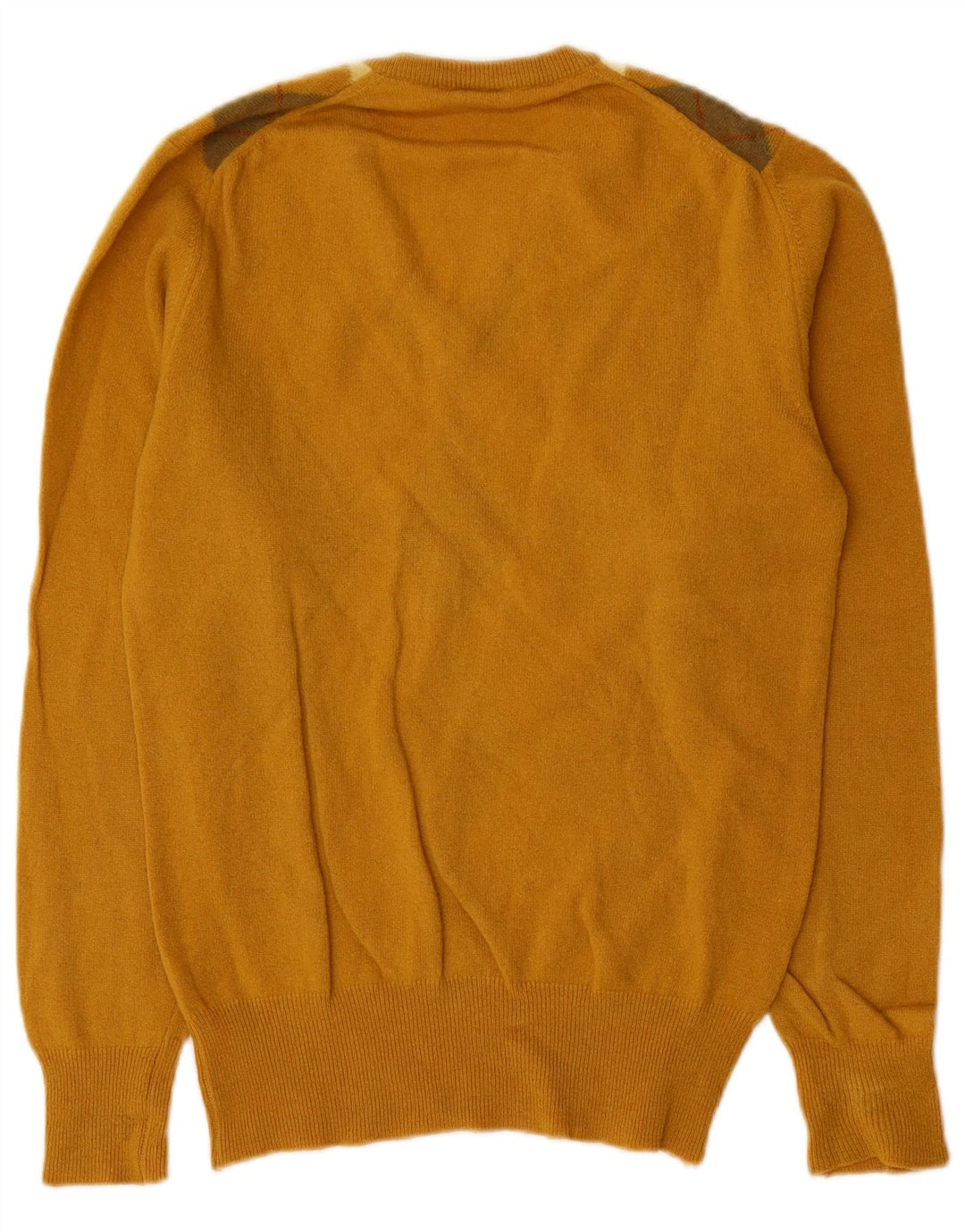Cutty Sark Maglione da uomo con scollo a V piccolo giallo a rombi/lana diamante