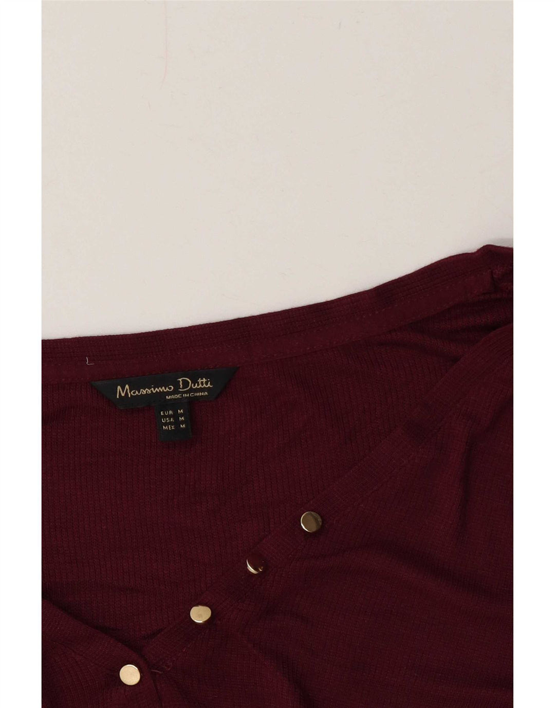 Massimo Dutti Top da donna a maniche lunghe UK 12 Borgogna medio