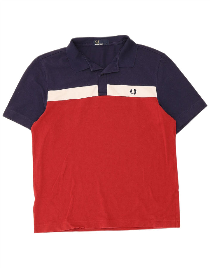Polo da uomo Fred Perry in cotone color block medio multicolore