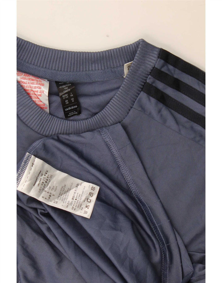 Maglietta grafica da ragazzo Adidas Top 11-12 anni in poliestere blu navy