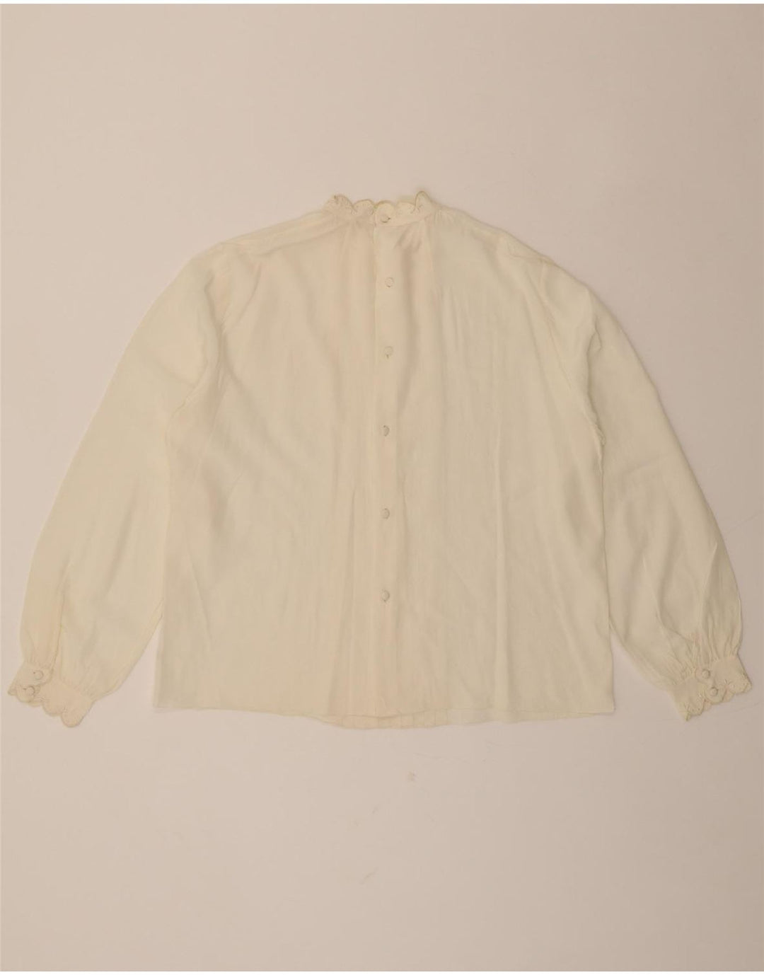 VINTAGE Womens Shirt Blouse UK 16 Large White Vintage Vintage and Second-Hand Vintage from Messina Hembry 