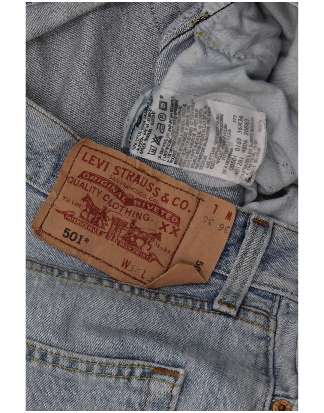 Levi's Uomo 501 Jeans dritti W36 L28 Cotone Blu