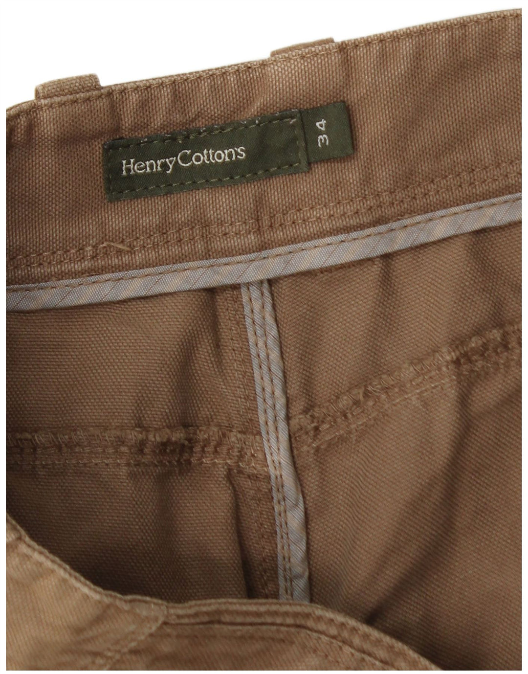 HENRY COTTONS Pantaloni casual dritti da uomo W34 L34 Cotone beige