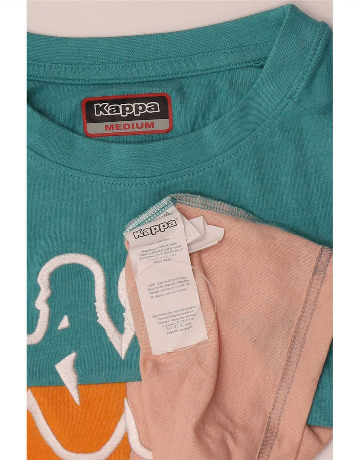 T-shirt grafica da donna Kappa Top UK 14 Medium multicolore Colourblock