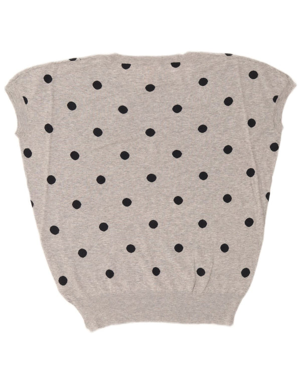 Maglione maglione girocollo a maniche corte da donna Sun68 UK 10 piccolo grigio