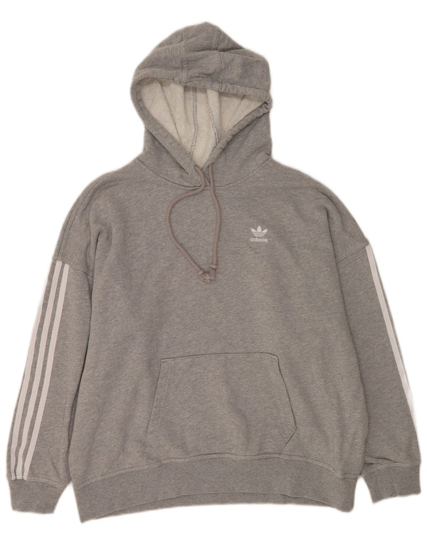 Felpa con cappuccio oversize da donna Adidas UK 8 Small Cotone grigio