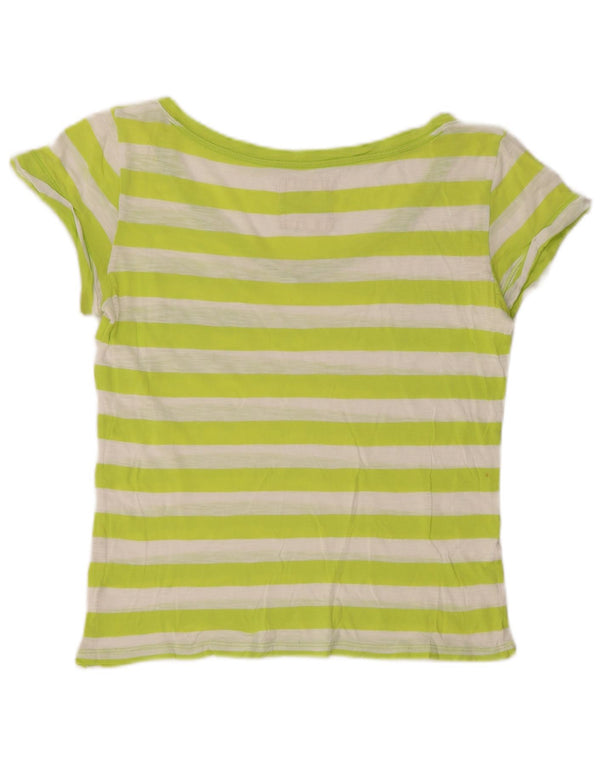 T-shirt Hollister da donna Top UK 8 Small Green Striped