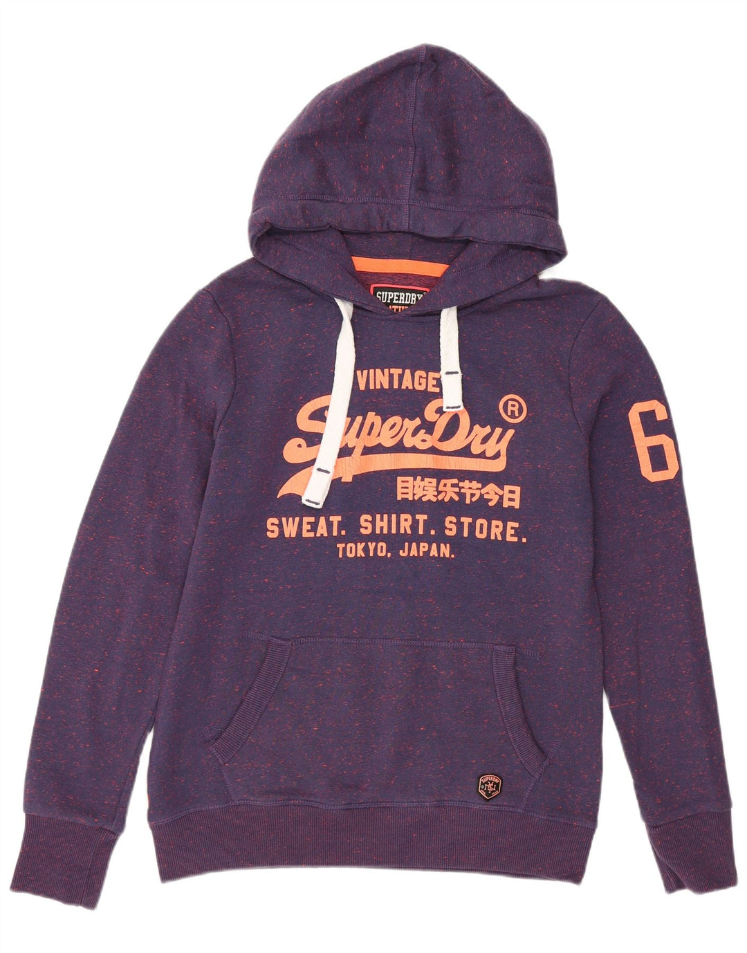 Maglione con cappuccio grafico da uomo SUPERDRY Poliestere chiazzato viola medio