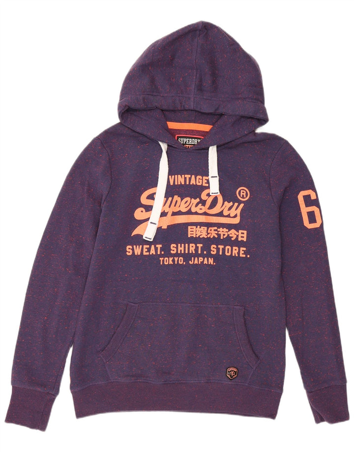 Maglione con cappuccio grafico da uomo SUPERDRY Poliestere chiazzato viola medio