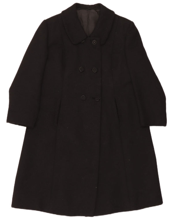 Cappotto doppiopetto vintage da donna UK 14 medio nero