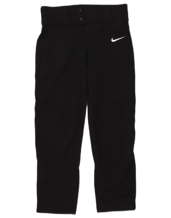 Pantaloni casual dritti Nike per ragazze 8-9 anni Small W26 L24 poliestere nero