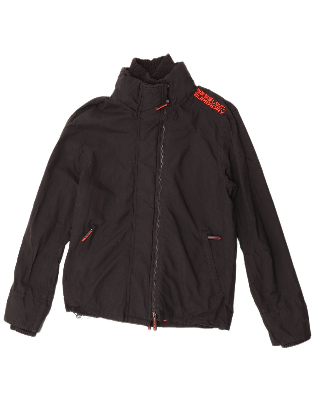 Giacca antipioggia da donna Superdry UK 16 grande nylon nero