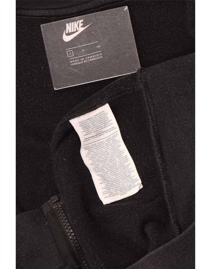 Felpa con cappuccio e zip Nike da uomo piccola nera
