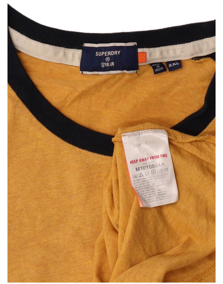 T-shirt da uomo Superdry Top 2XL in cotone color block giallo