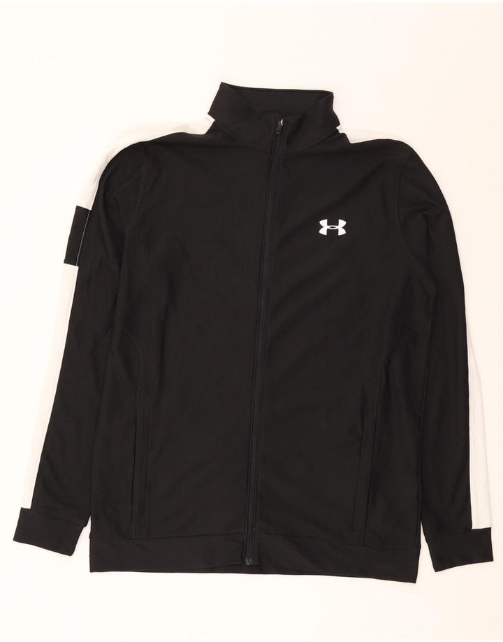 Giacca da tuta aderente da uomo UNDER ARMOUR blocco colore nero medio