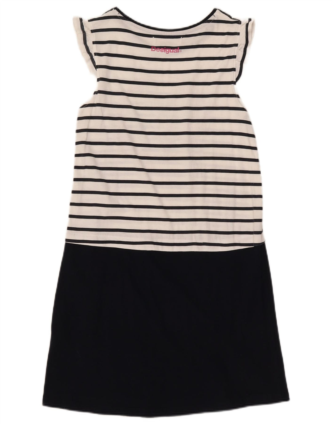 Desigual Vestito Graphic Basic Bambina 13-14 Anni Cotone a Righe Bianco