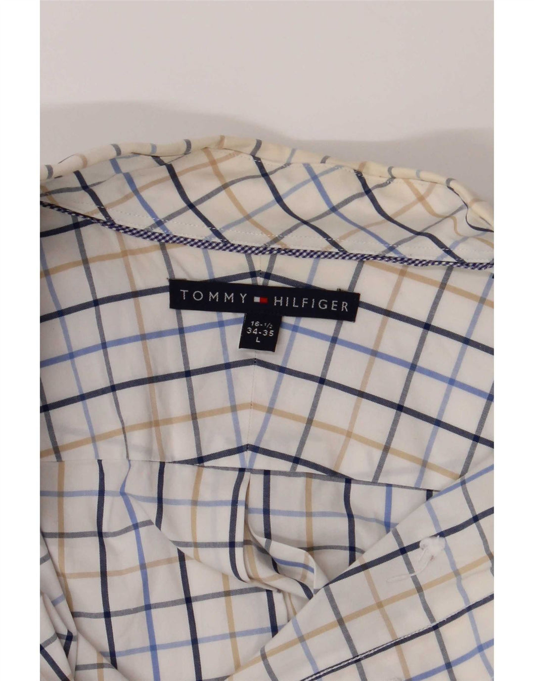 Camicia da uomo Tommy Hilfiger taglia 16 1/2 grande motivo a quadri multicolore