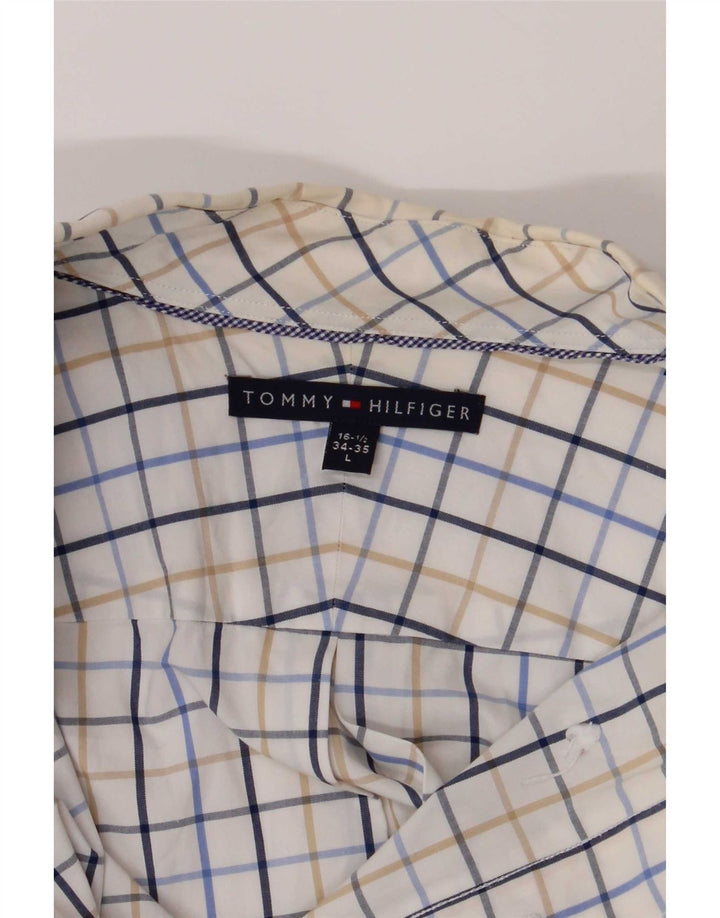 Camicia da uomo Tommy Hilfiger taglia 16 1/2 grande motivo a quadri multicolore