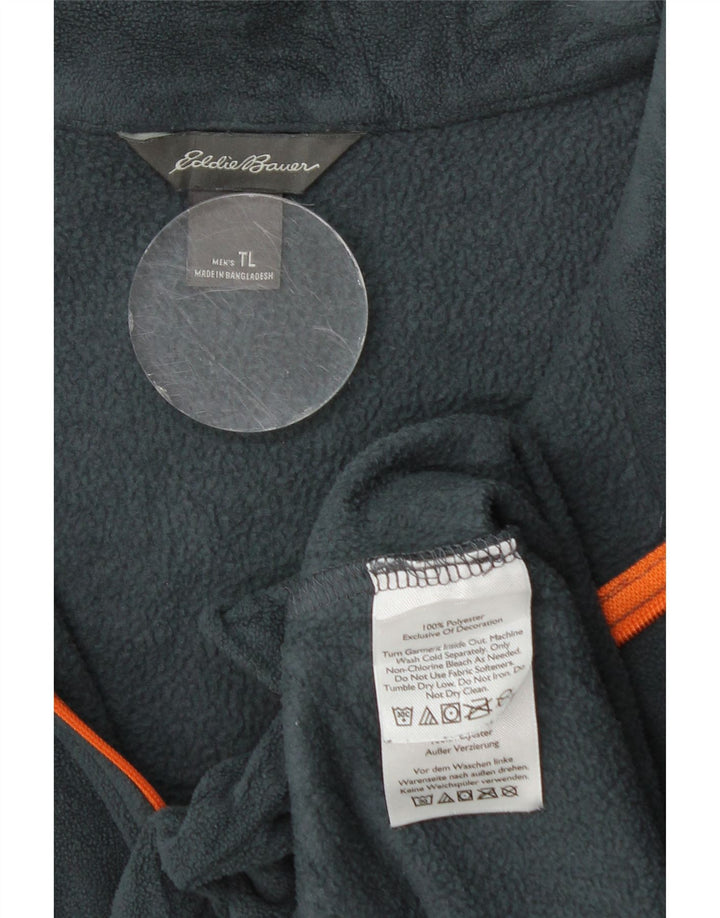Maglione in pile da uomo con zip e collo Eddie Bauer, grande, in poliestere blu navy