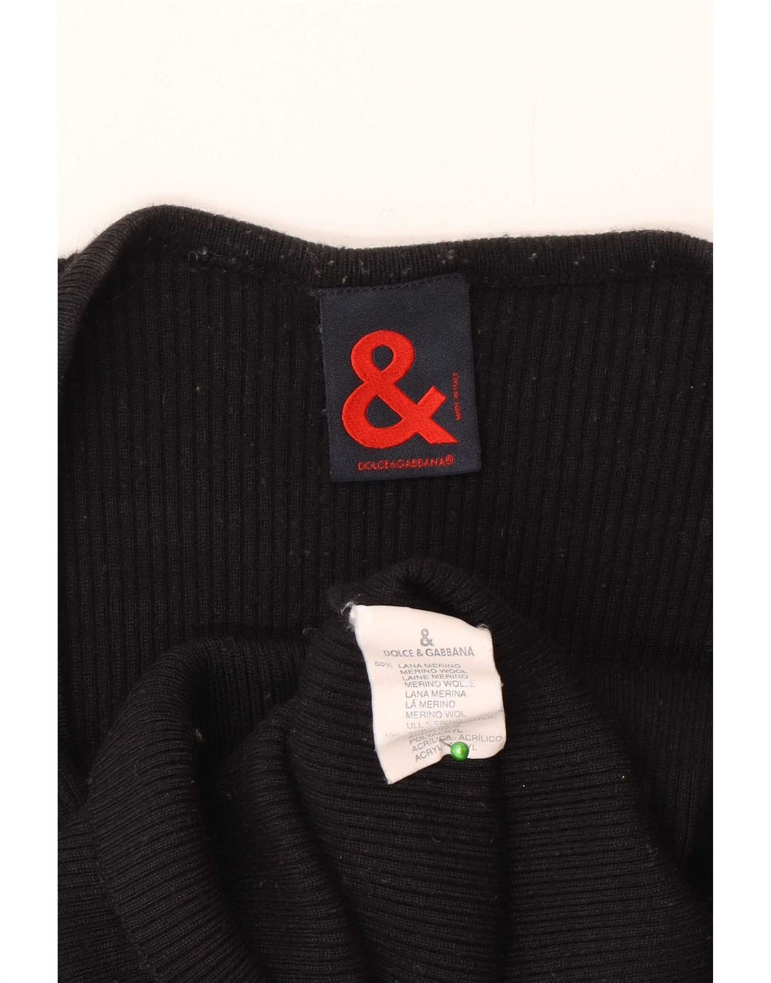 Dolce & Gabbana Top Donna Manica Lunga IT 46 Large Nero Lana Merino
