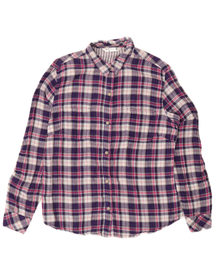 Camicia in flanella da donna LEE Riders UK 14 Cotone a quadri viola medio