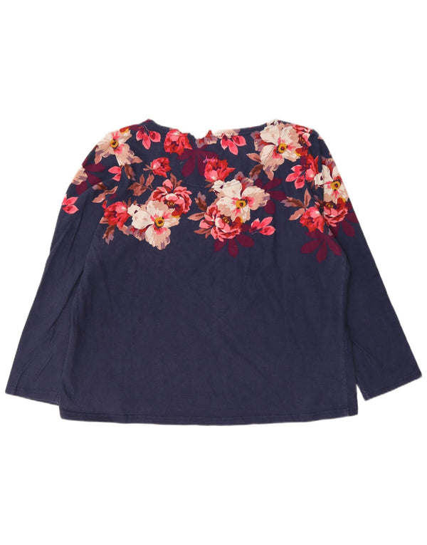 Joules Top da donna a maniche lunghe UK 20 2XL Cotone floreale blu navy