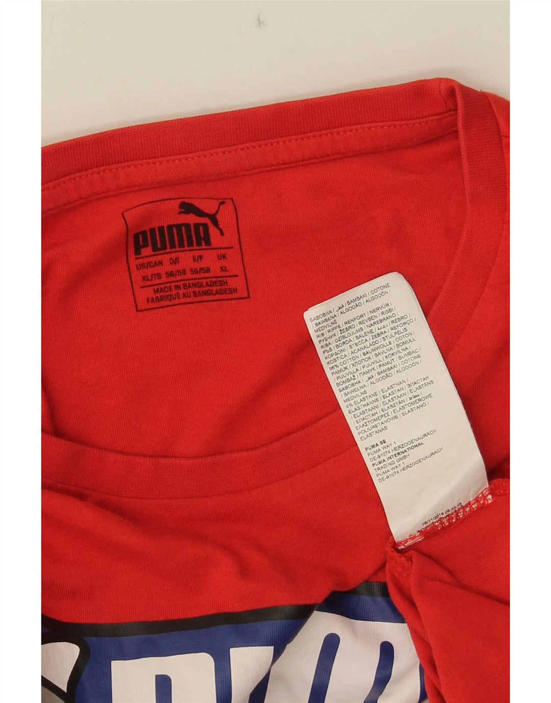 T-shirt grafica da uomo Puma XL rossa in cotone