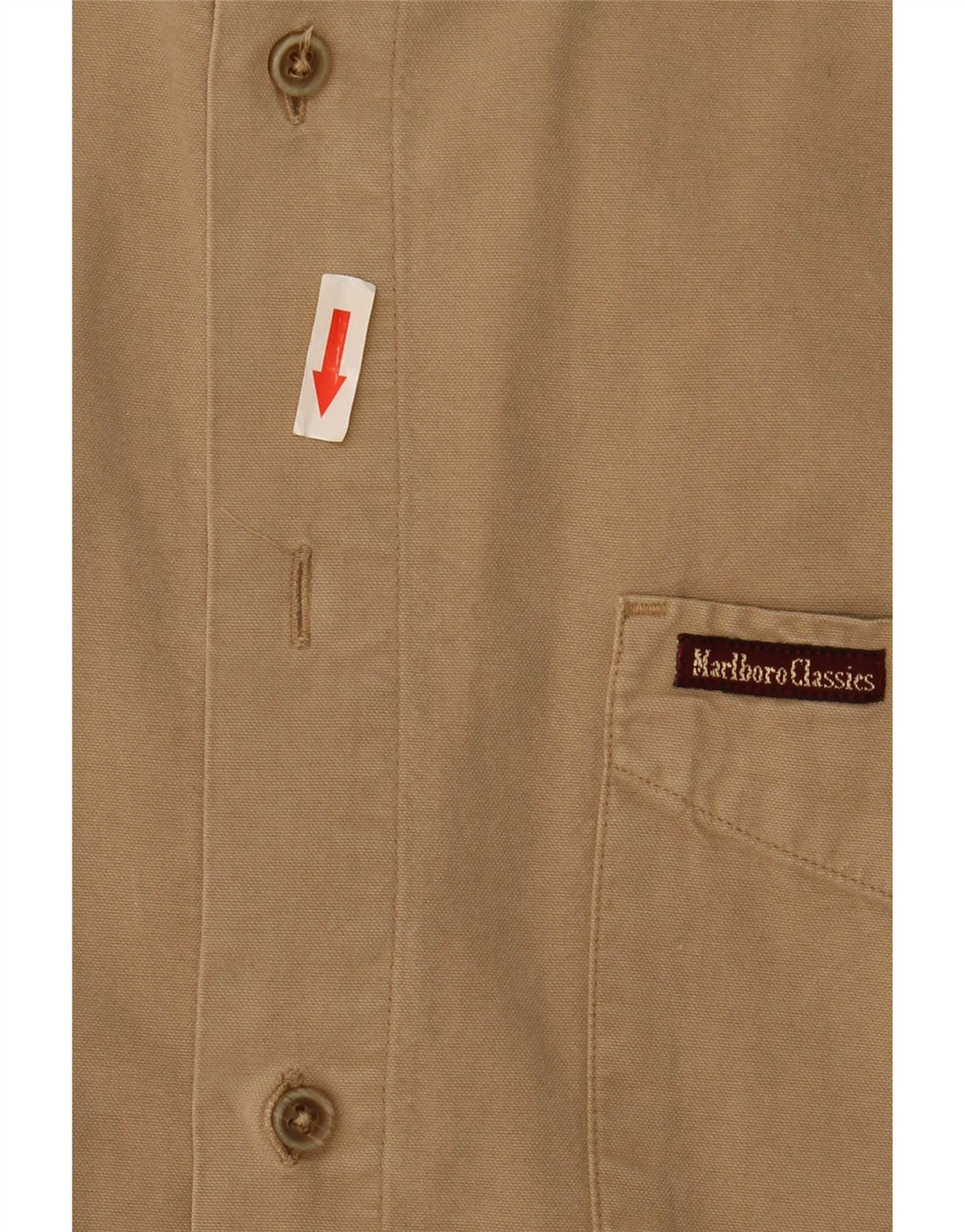 Camicia da uomo Marlboro Classics grande in cotone beige