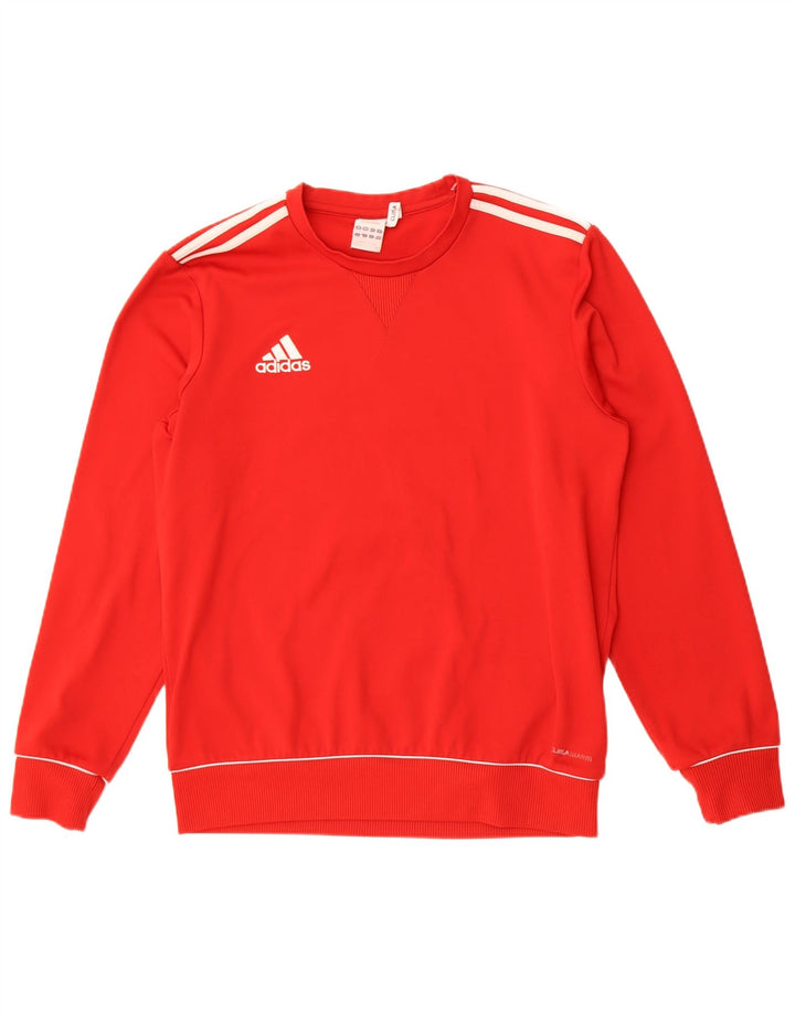 Felpa da uomo Adidas Climawarm Jumper UK 38/40 Poliestere rosso medio