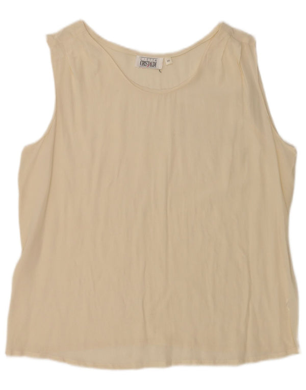 Cristaldi Blusa Smanicata Donna Top IT 50 XL Beige Seta