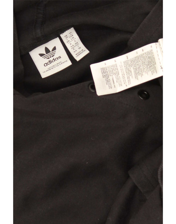 Giacca da tuta oversize da donna con cappuccio corto Adidas UK 18 XL Nera
