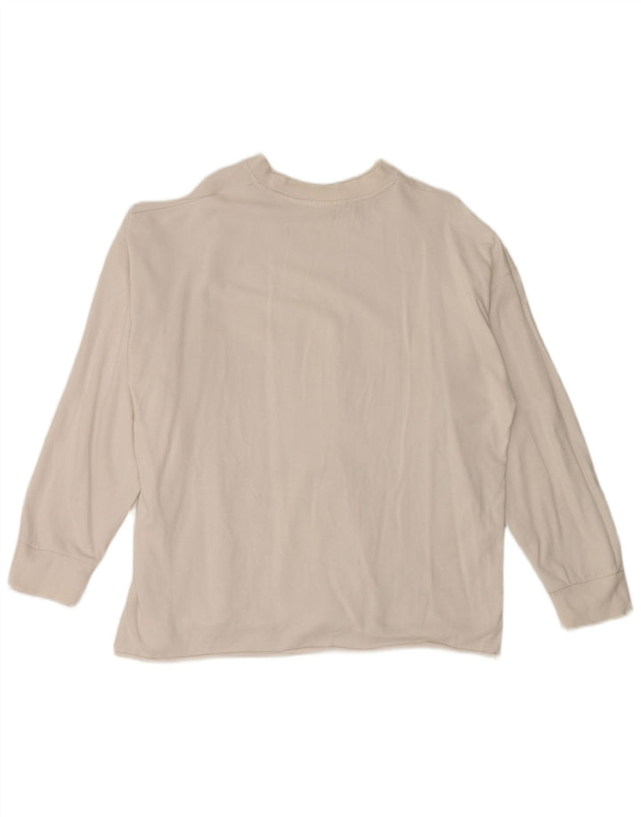 Felpa oversize da donna Zara UK 10 piccola in cotone bianco