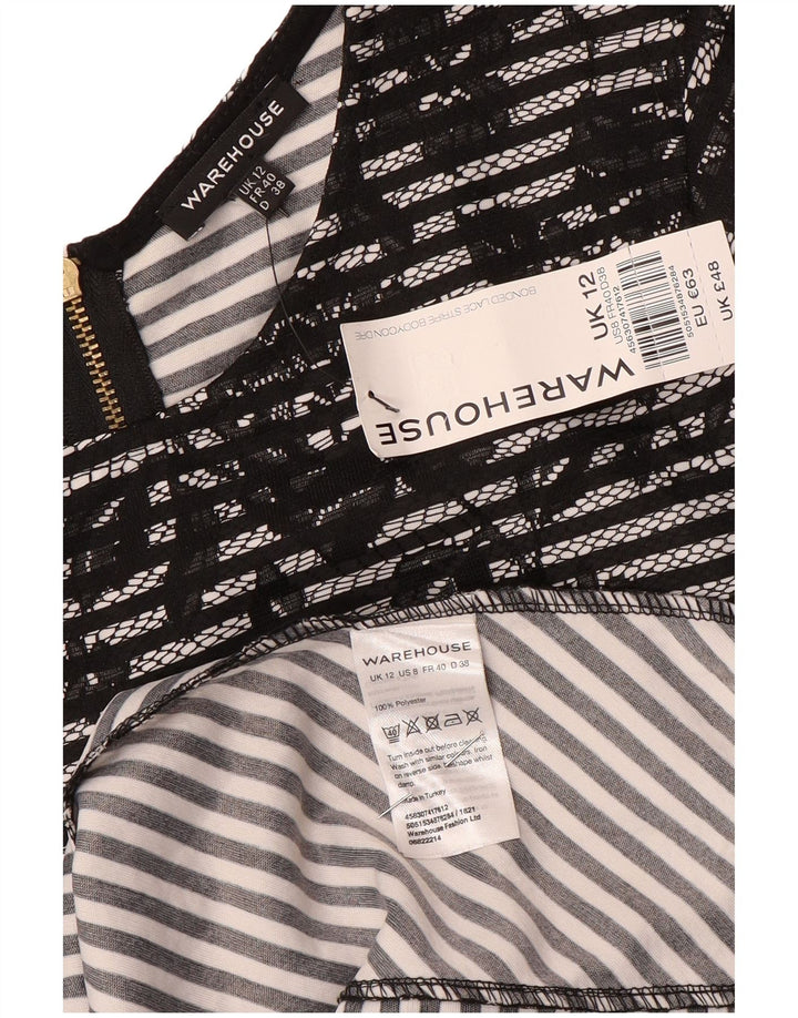Abito aderente da donna Warehouse UK 12 Poliestere floreale nero medio
