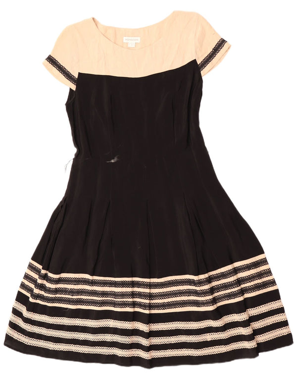 Abito a trapezio da donna Monsoon UK 12 Viscosa color block medio nero