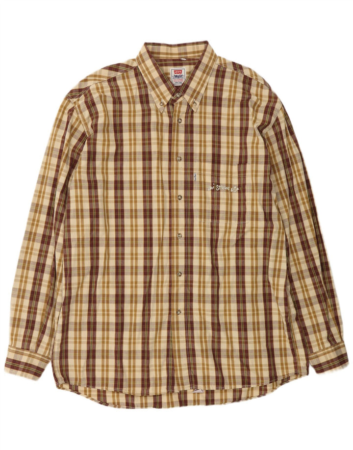 Camicia da uomo LEVI'S XL in cotone a quadri beige