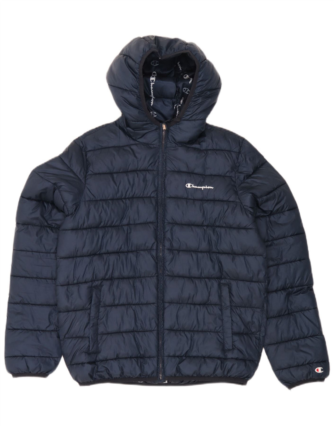 Giacca imbottita con cappuccio Champion da ragazzo 15-16 anni 2XL poliestere blu navy