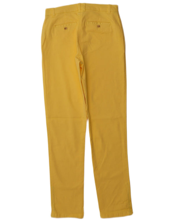 Pantaloni chino slim da donna JOULES UK 10 piccoli W28 L31 cotone giallo
