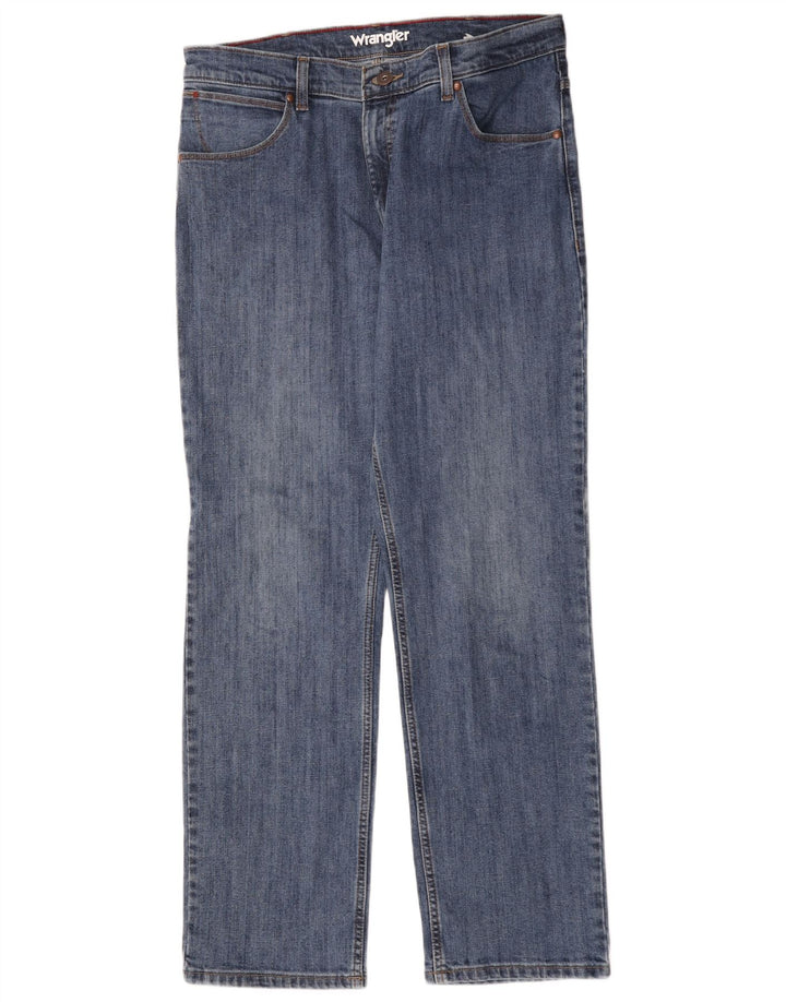 Jeans dritti da uomo Wrangler W35 L32 cotone blu
