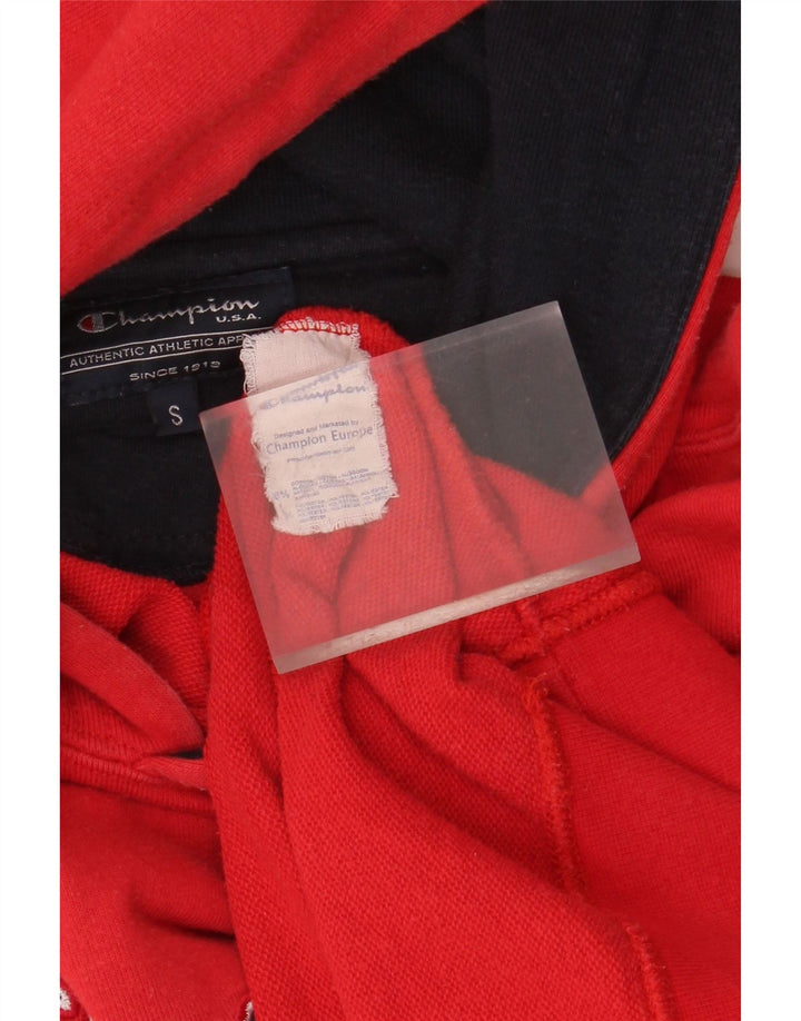 Maglione con cappuccio grafico da uomo CHAMPION piccolo in cotone rosso