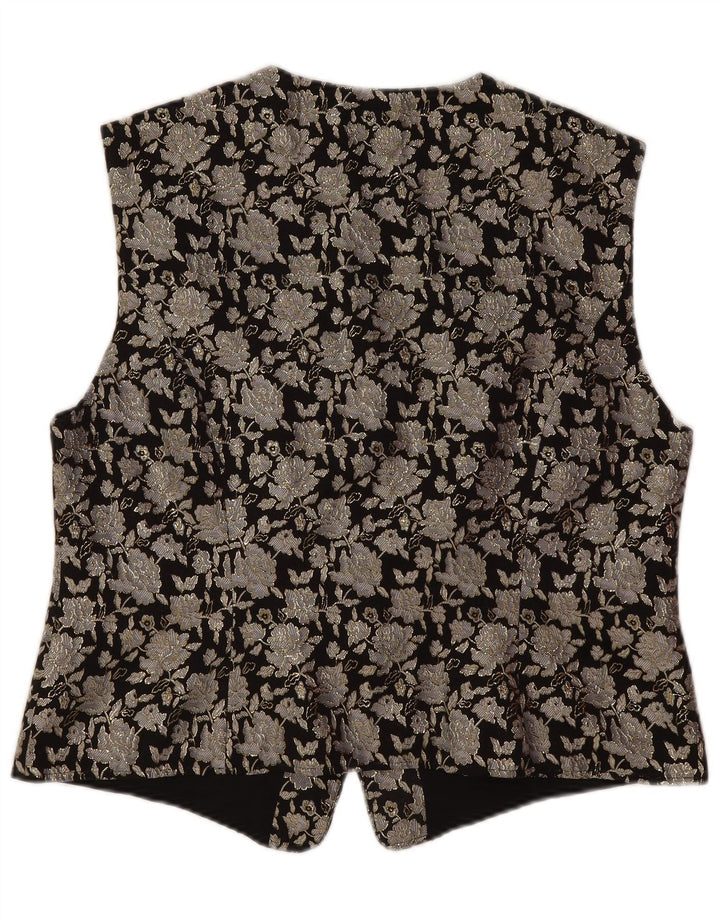 Top corto da donna Tru EU 48 Large nero floreale in poliammide
