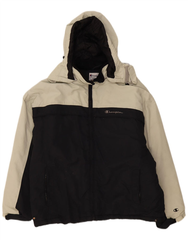 Giacca a vento con cappuccio da uomo CHAMPION UK 40 Large Black Colourblock