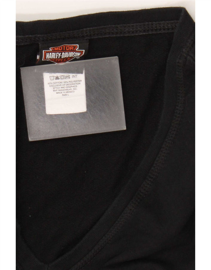 Felpa corta da donna con grafica Harley Davidson UK 16 grande nera
