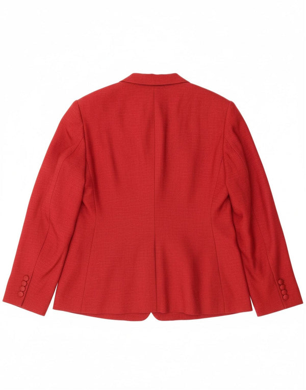 Giacca blazer a 3 bottoni da donna VINTAGE UK 14 grande rossa screziata