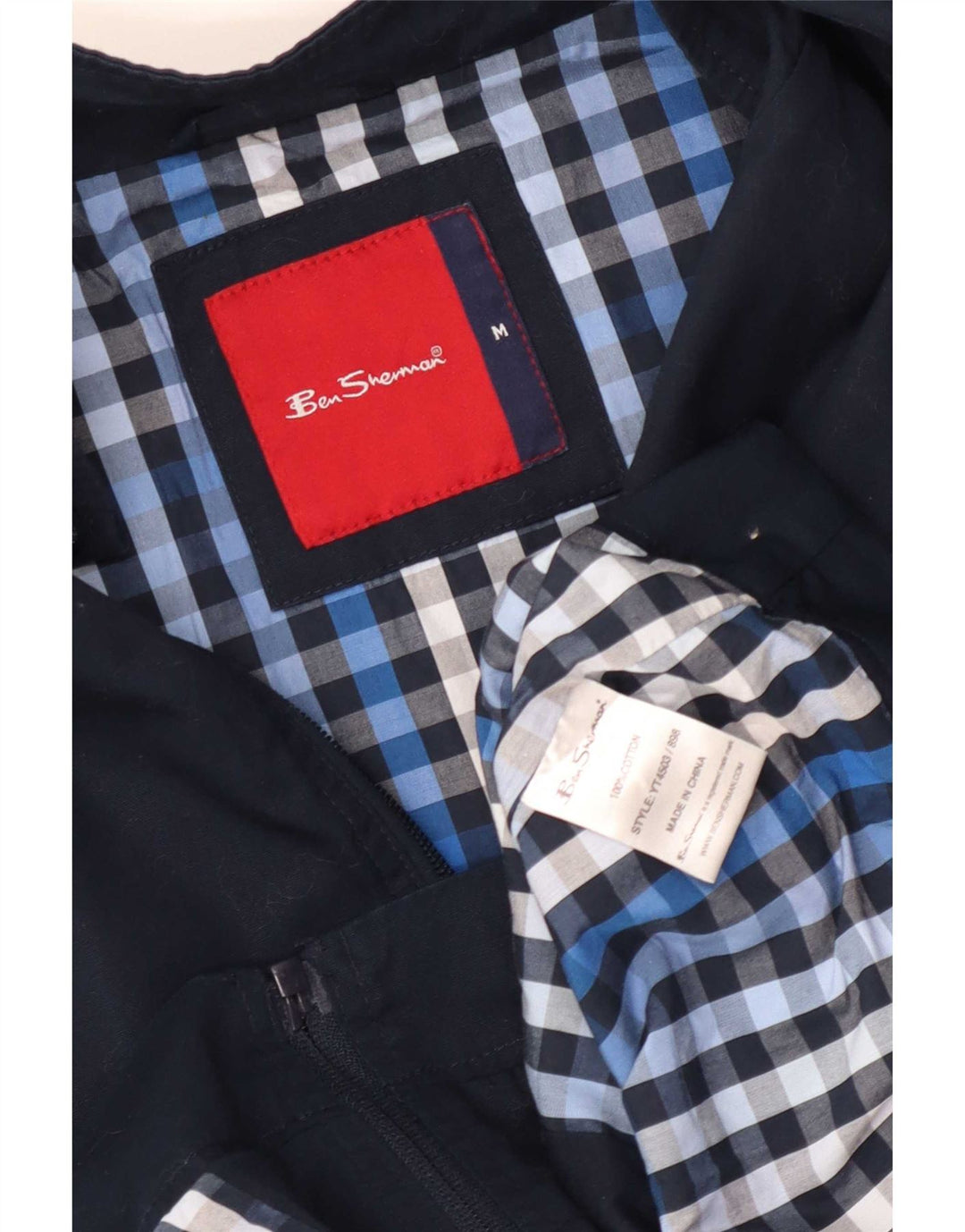 Giubbotto bomber da uomo Ben Sherman UK 38 cotone blu navy medio