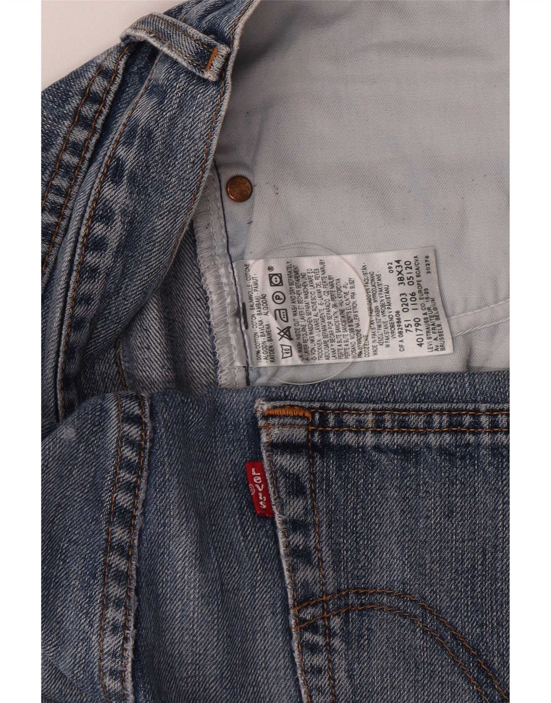Jeans dritti tagliati da uomo Levi's W38 L26 cotone blu
