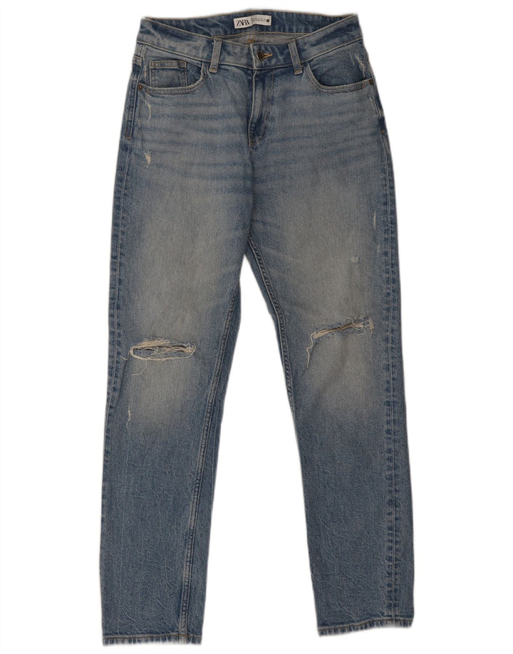 Jeans slim invecchiati Zara da donna EU 36 XS W26 L28 Blu
