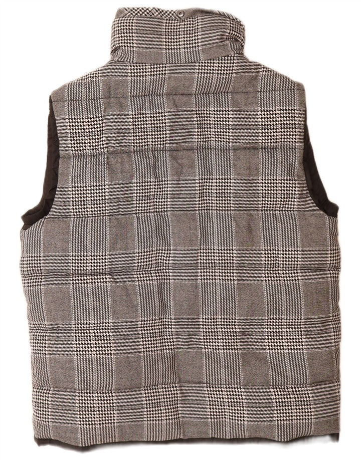 Gilet imbottito da uomo Zara UK 42 XL poliestere a quadri grigio