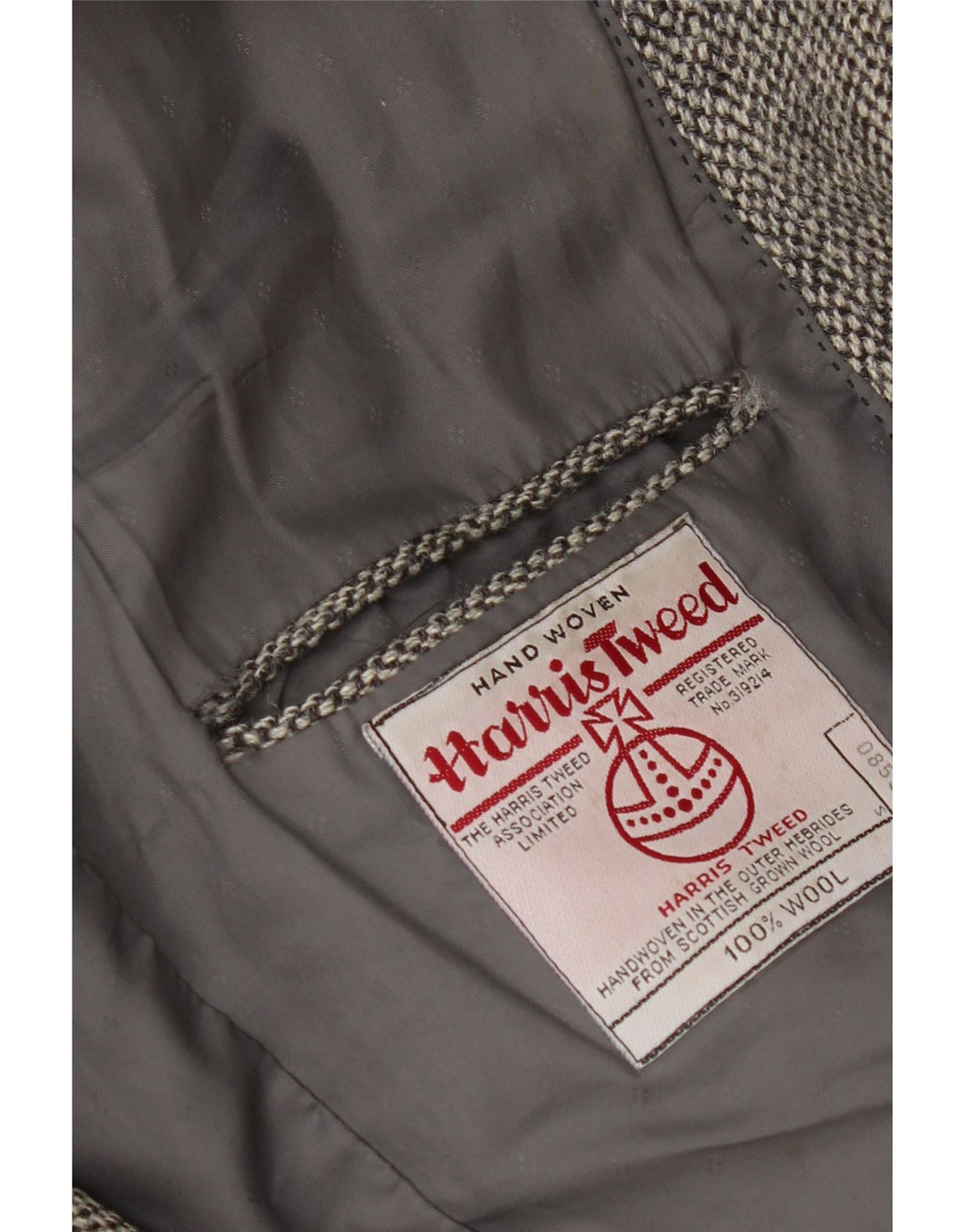 Giacca blazer da uomo in tweed Harris Centaur UK 38 grigio medio a spina di pesce